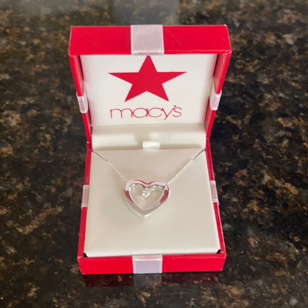 SS CZ Open Heart Pendant